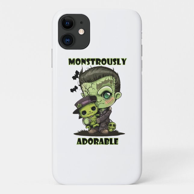 Funda De Case-Mate Para iPhone Monstruo de Frankenstein lindo con peluche (Reverso)
