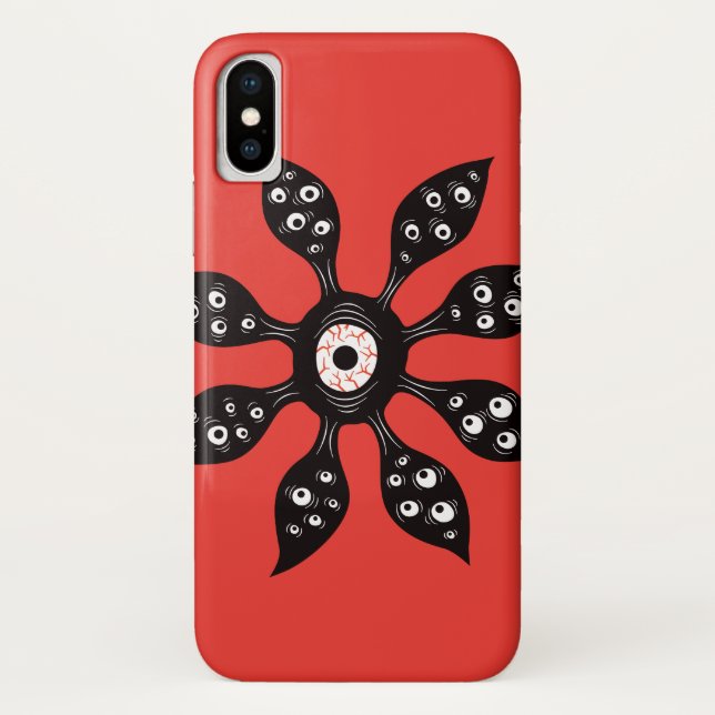 Funda De Case-Mate Para iPhone Monstruo espeluznante del ojo de Witchy en rojo (Reverso)