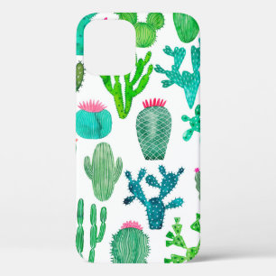 Funda Para iPhone 12 Montaje de cactus acuarela, ilustra la flor de cac