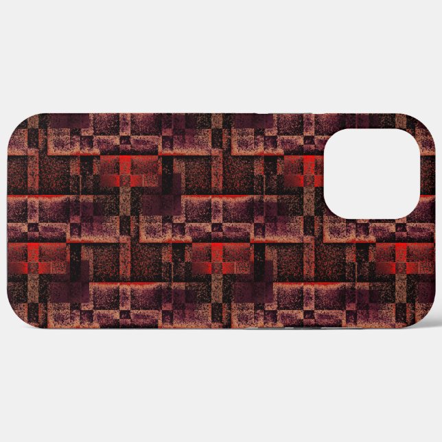 Funda De Case-Mate Para iPhone Montaje digital de la mármol de granito rojo (Reverso (Horizontal))