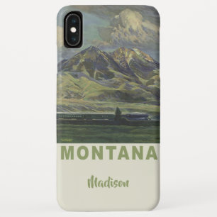 Funda Para iPhone XS Max Montana Vintage Viajes Casos de teléfono con nombr