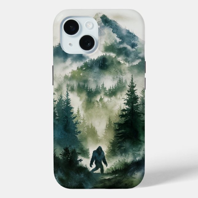 Funda De Case-Mate Para iPhone Montaña y Sasquatch (Reverso )