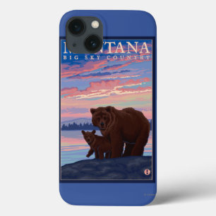 Funda Para iPhone 13 MontanaMomma Bear and Cub Vintage Travel