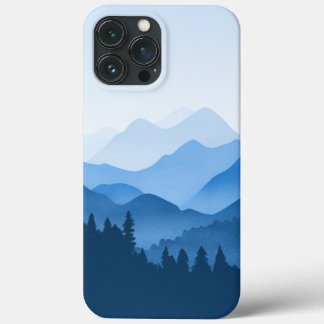 Funda Para iPhone 13 Pro Max Montañas azules clásicas