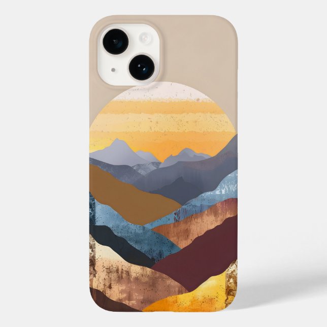Funda De Case-Mate Para iPhone Montañas Boho Sunset (Reverso )