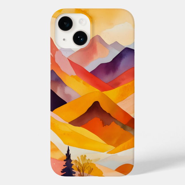 Funda De Case-Mate Para iPhone Montañas cálidas del otoño (Reverso )