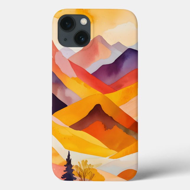 Funda De Case-Mate Para iPhone Montañas cálidas del otoño (Reverso)