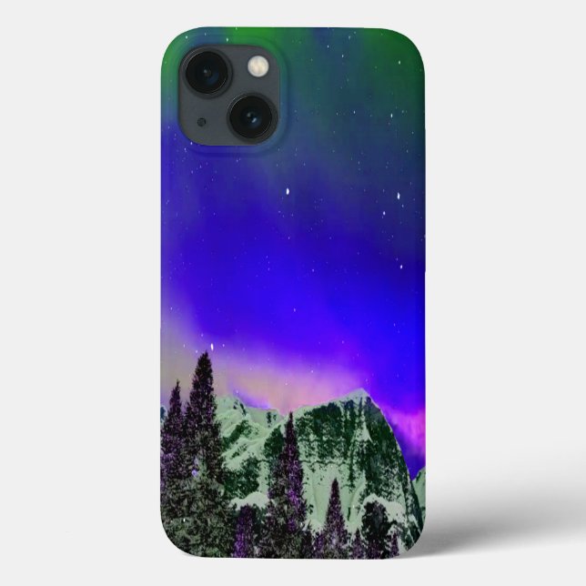 Funda De Case-Mate Para iPhone Montañas de invierno de noche (Reverso)