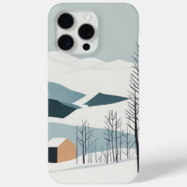 Funda Para iPhone 15 Pro Max Montañas de Nieve Resumen de estuche de teléfono a