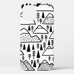 Funda Para iPhone 12 Montañas dibujadas a mano. colección con montaña