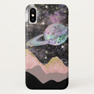 Funda Para iPhone X Montañas Espaciales Cielo Estrellado Galaxia Plane