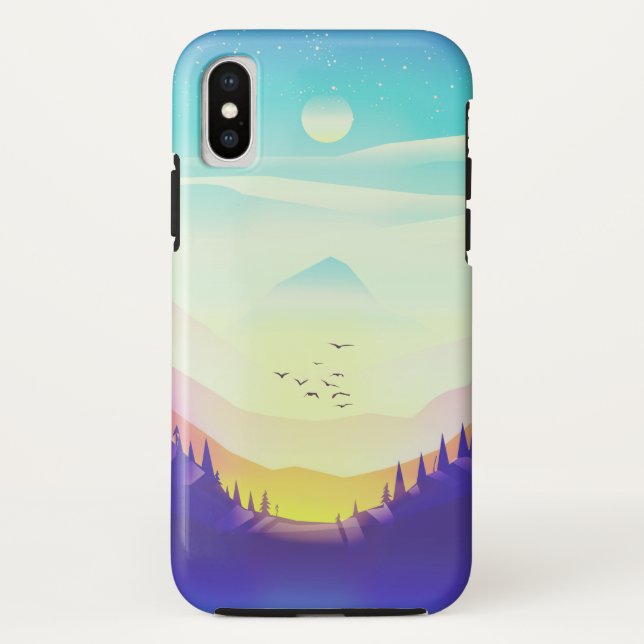 Funda De Case-Mate Para iPhone Montañas Misty Magical Mountain Range. (Reverso)