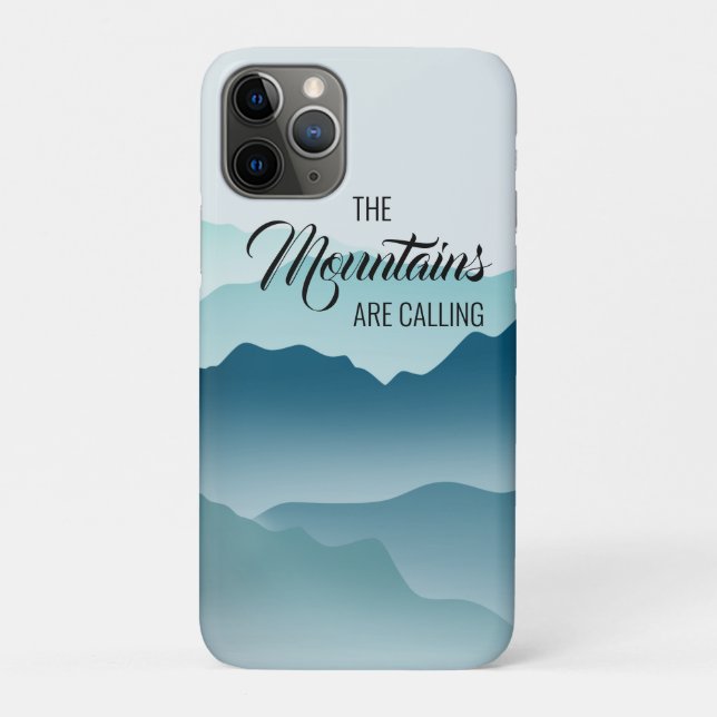 Funda De Case-Mate Para iPhone Montañas onduladas llaman degradado azul (Reverso)