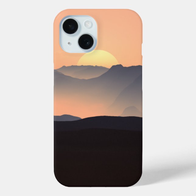 Funda De Case-Mate Para iPhone Montañas polvorientas al atardecer (Reverso )