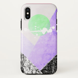 Funda Para iPhone X Montañas púrpura geométricas Diseño Arte de tejido