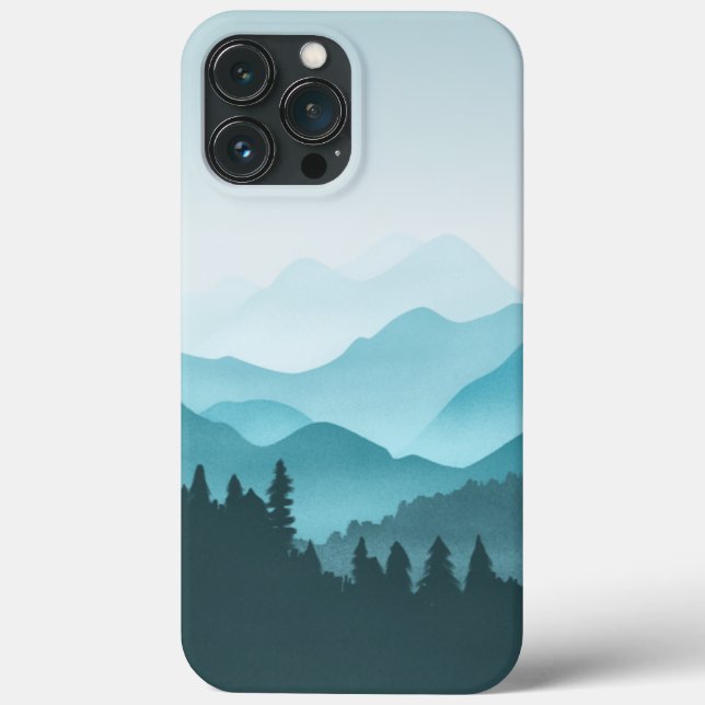 Funda De Case-Mate Para iPhone Montañas verde azuladas (Reverso )