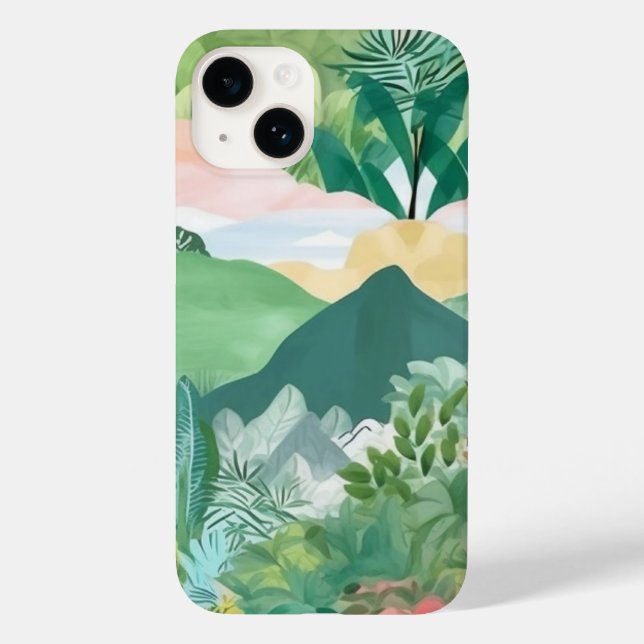 Funda De Case-Mate Para iPhone Montañas y palmeras (Reverso )