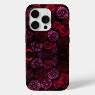 Funda Para iPhone 15 Pro Moody Luxe 3D Burgundy Floral Phone Case