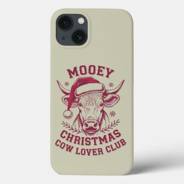 Funda De Case-Mate Para iPhone Mooey Navidades Western Cow Lover Club Xmas (Reverso)