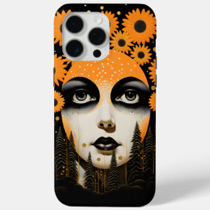 Funda Para iPhone 15 Pro Max Moon Eyes Naranja Floral