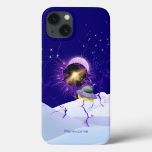 Funda Para iPhone 13 Moon Star Snown Landscape Alien Spaceship Moderno