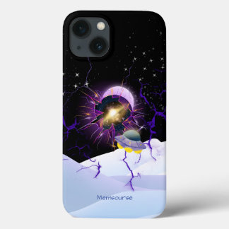 Funda Para iPhone 13 Moon Star Snown Landscape Alien Spaceship Moderno
