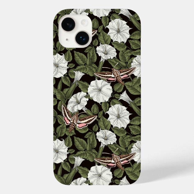 Funda De Case-Mate Para iPhone Moonflowers y esfinges (Reverso )
