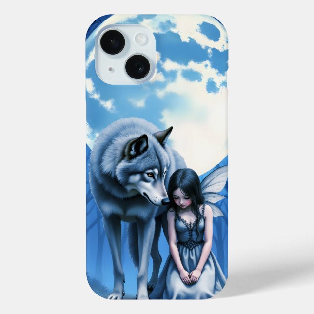 Funda De Case-Mate Para iPhone Moonlit Bond – The Wolf and the Gothic Fairy.   (Reverso )