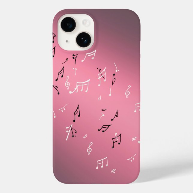 Funda De Case-Mate Para iPhone Moonlit Melody: Elegant Musical Notes iPhone Case (Reverso )