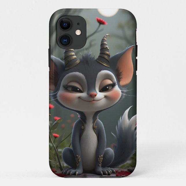 Funda De Case-Mate Para iPhone Moonlit Mischief Forest Spirit of Crimson Bloom.  (Reverso)