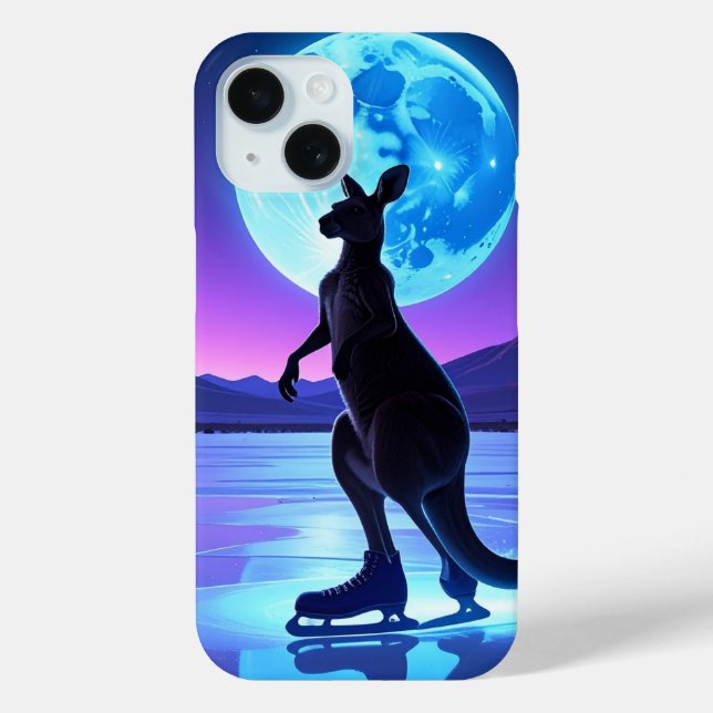 Funda De Case-Mate Para iPhone Moonlit Skater Kangaroo (Reverso )
