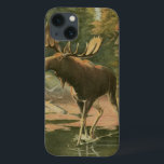 Funda Para iPhone 13 Moose caminando en el agua<br><div class="desc">¿Vives lejos de la naturaleza? Esta hermosa imagen clásica da una impresión de tranquilidad y los colores del alce caminando en el agua son precisos,  lo que hace que esta imagen sea muy realista. Obtén este arte de estilo natural en tus productos favoritos.</div>