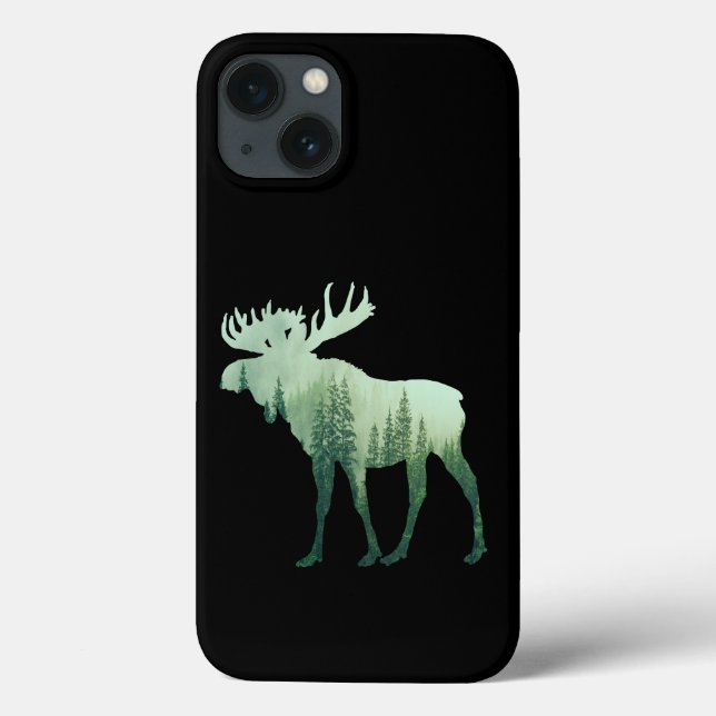 Funda De Case-Mate Para iPhone Moose Deer And Forest Nature (Reverso)