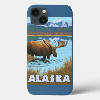 title_seo2 Moose Drinking Water Vintage Travel Poster