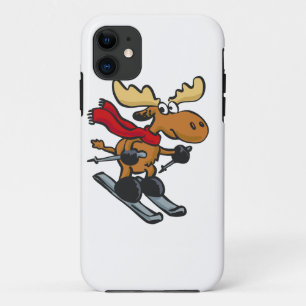 Funda Para iPhone 11 Moose patina en invierno elegir color de fondo