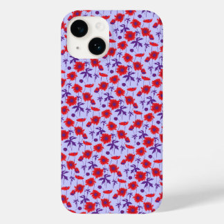 Funda Para iPhone 14 De Case-Mate Morada roja de amapola de damasco botánico