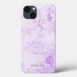Funda Para iPhone 13 Morado acuarela elegante