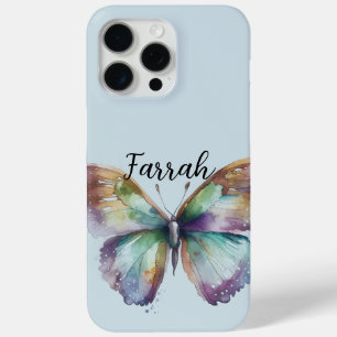 Funda Para iPhone 15 Pro Max Morado Aqua Blue Gold Mint Butterflies