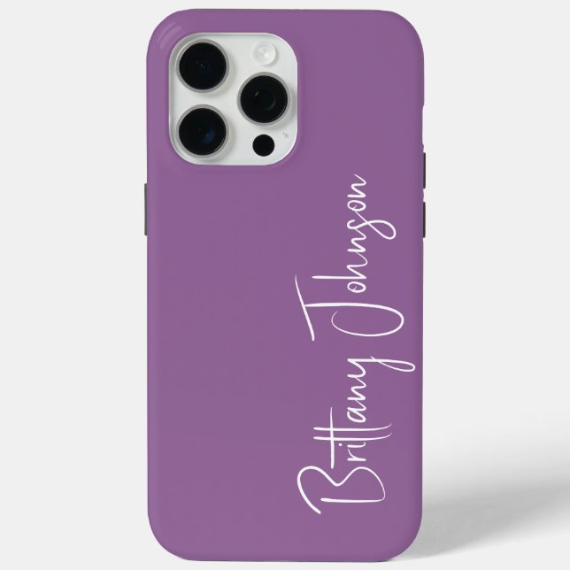 Funda De Case-Mate Para iPhone Morado con monograma (Reverso )