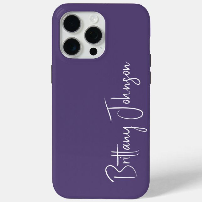 Funda De Case-Mate Para iPhone Morado con monograma (Reverso )
