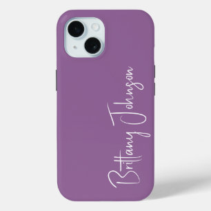 Funda Para iPhone 15 Morado con monograma