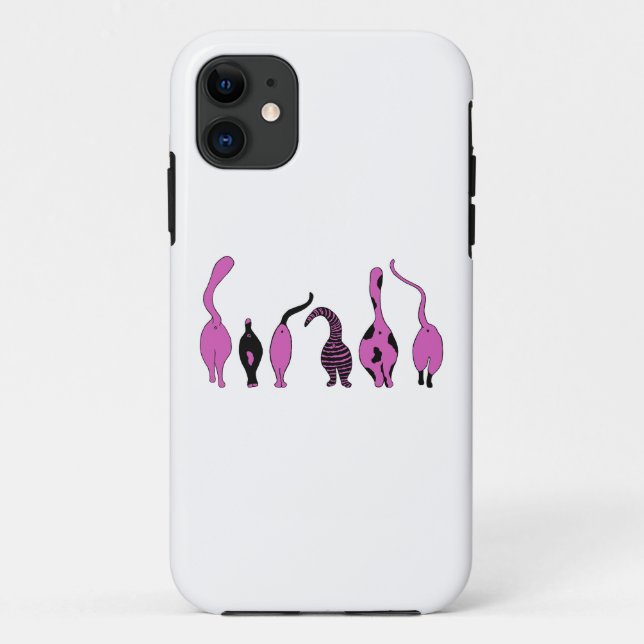 Funda De Case-Mate Para iPhone Morado de gatos (Reverso)
