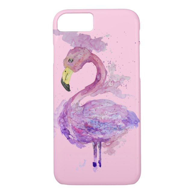 Funda De Case-Mate Para iPhone Morado Flamingo (Reverso)