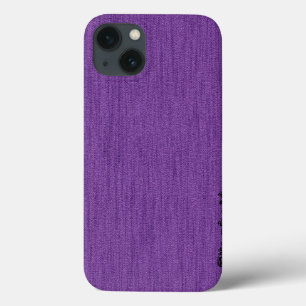Funda Para iPhone 13 Morado liso con monograma de grano de madera
