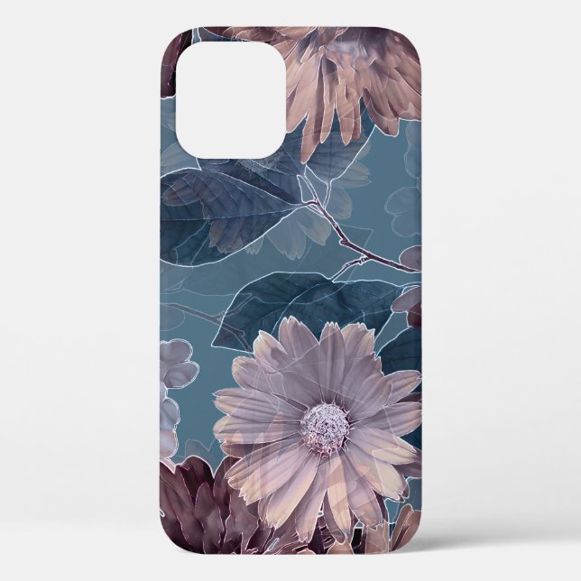Funda De Case-Mate Para iPhone Morado Monocromo: acuarela floral sin foco (Reverso )