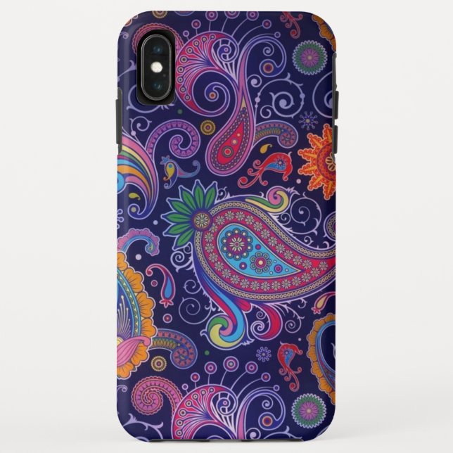 Funda De Case-Mate Para iPhone Morado Rosa Paisley (Reverso)