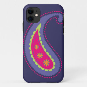 Funda Para iPhone 11 Morado y rosa paisley