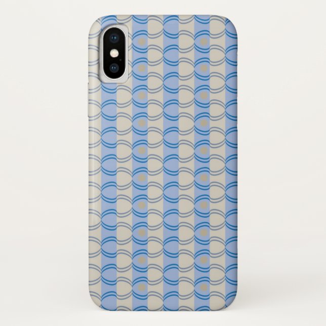 Funda De Case-Mate Para iPhone Moreno azul común de Candystripe (Reverso)