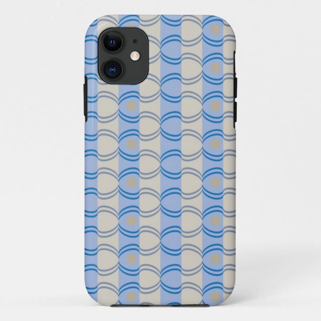 Funda De Case-Mate Para iPhone Moreno azul común de Candystripe (Reverso)