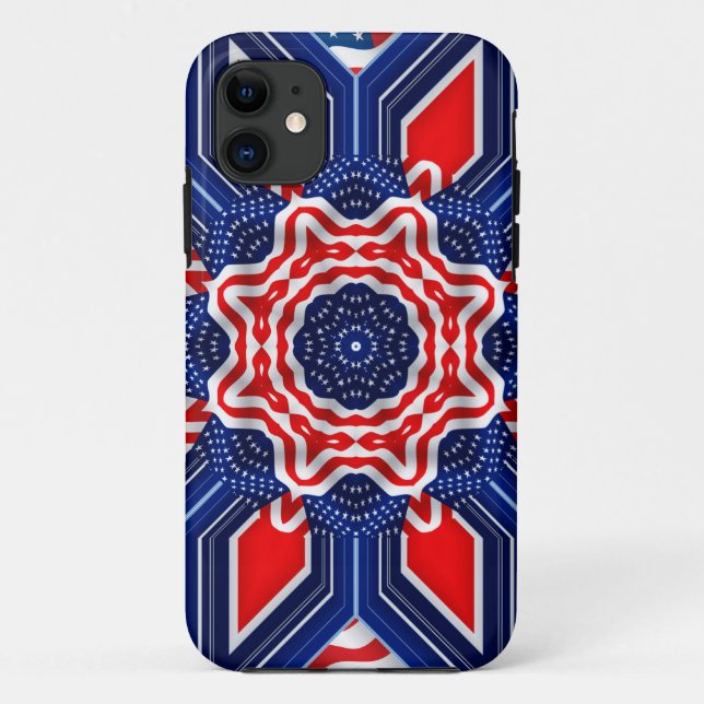 Funda De Case-Mate Para iPhone Morfo de la bandera estadounidense y británica (Reverso)